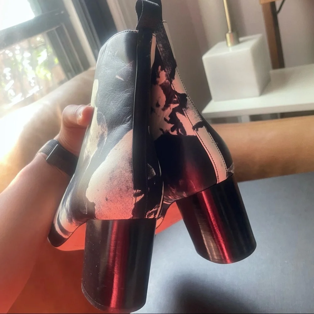 NWB Paul Smith Moss Black Rose print floral ankle boots brand new spring summer - Picture 8 of 14